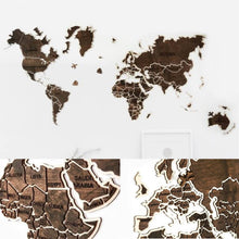 Load image into Gallery viewer, Wooden Word Map - Wood Wall World Map Two Layered