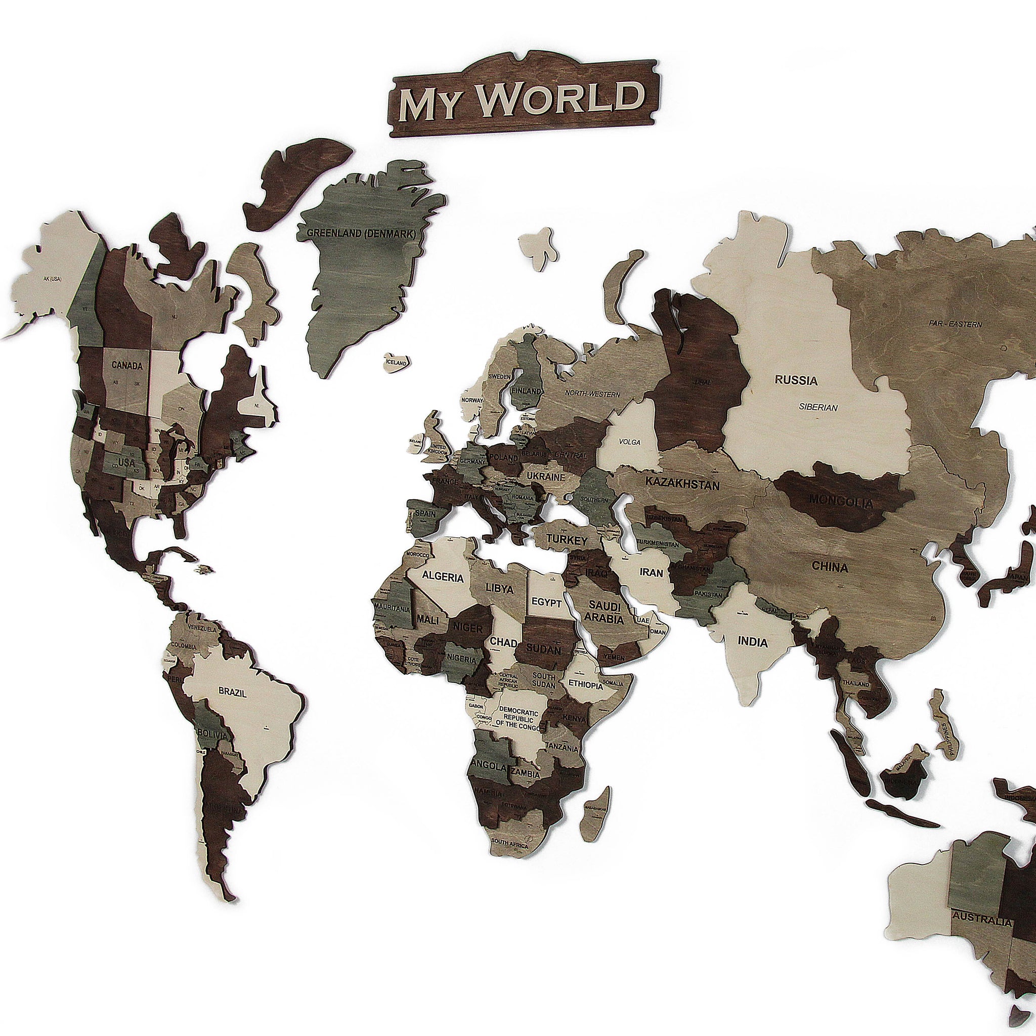 Wooden World Map - Wood Wall World Map Exclusive 3D –